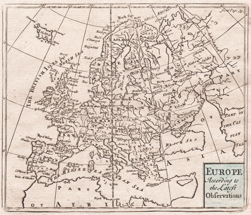 Europe According to the Latest Observations 1749